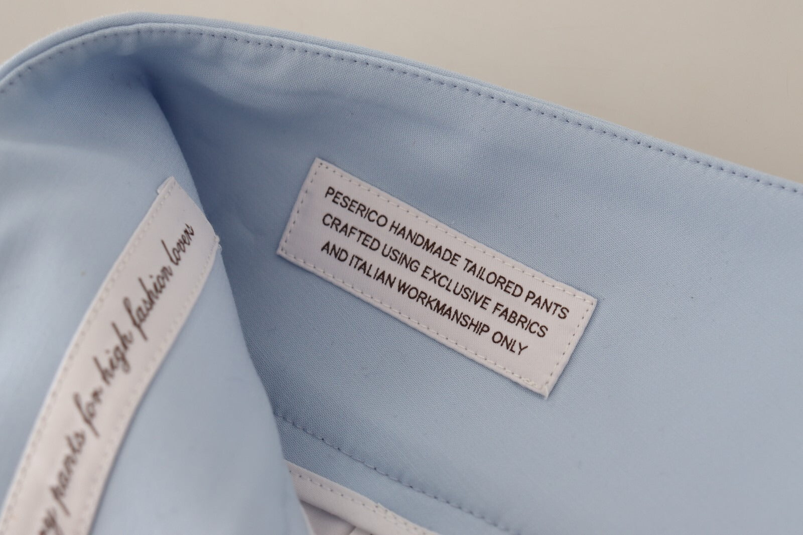 Peserico Light Blue High Waist Cotton Tapered Trouser Pants | Regal Royce