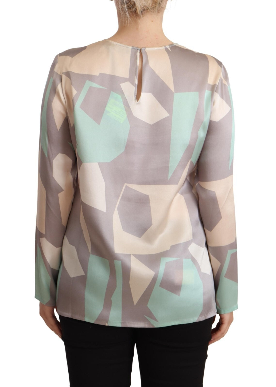Fabiana Filippi Multicolor Silk Long Sleeves Round Neck Top Blouse | Regal Royce
