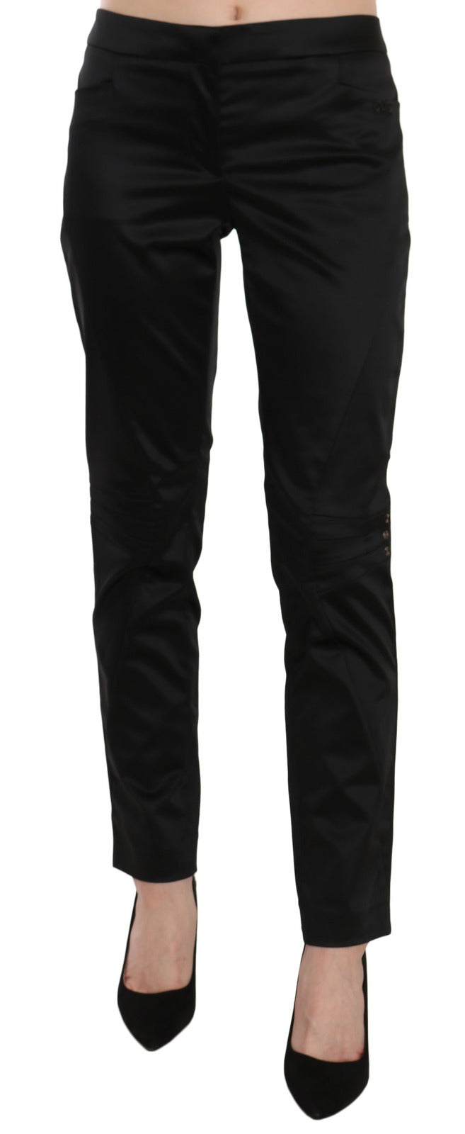 Exte Black Mid Waist Skinny Dress Formal Trousers Pants | Regal Royce