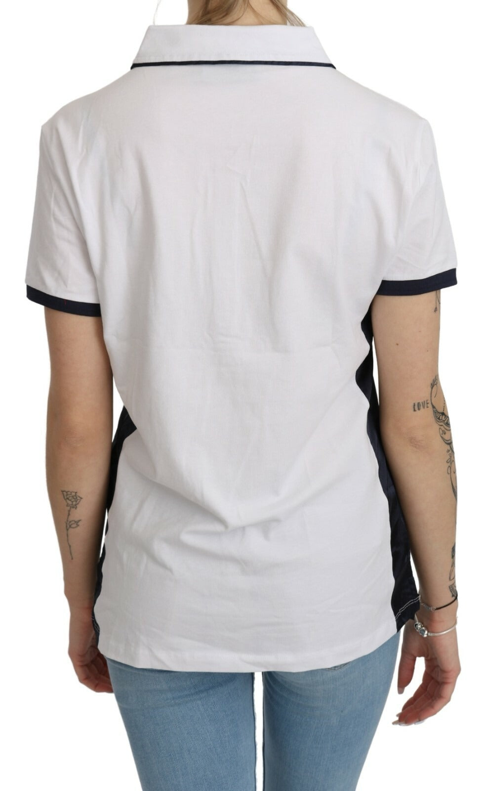 Beverly Hills Cotton White Collared Short Sleeve Top | Regal Royce