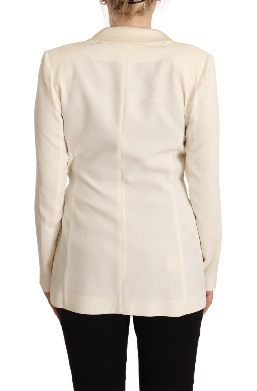 Patrizia Pepe Wrap Off White Long Sleeves Viscose Blazer Jacket | Regal Royce
