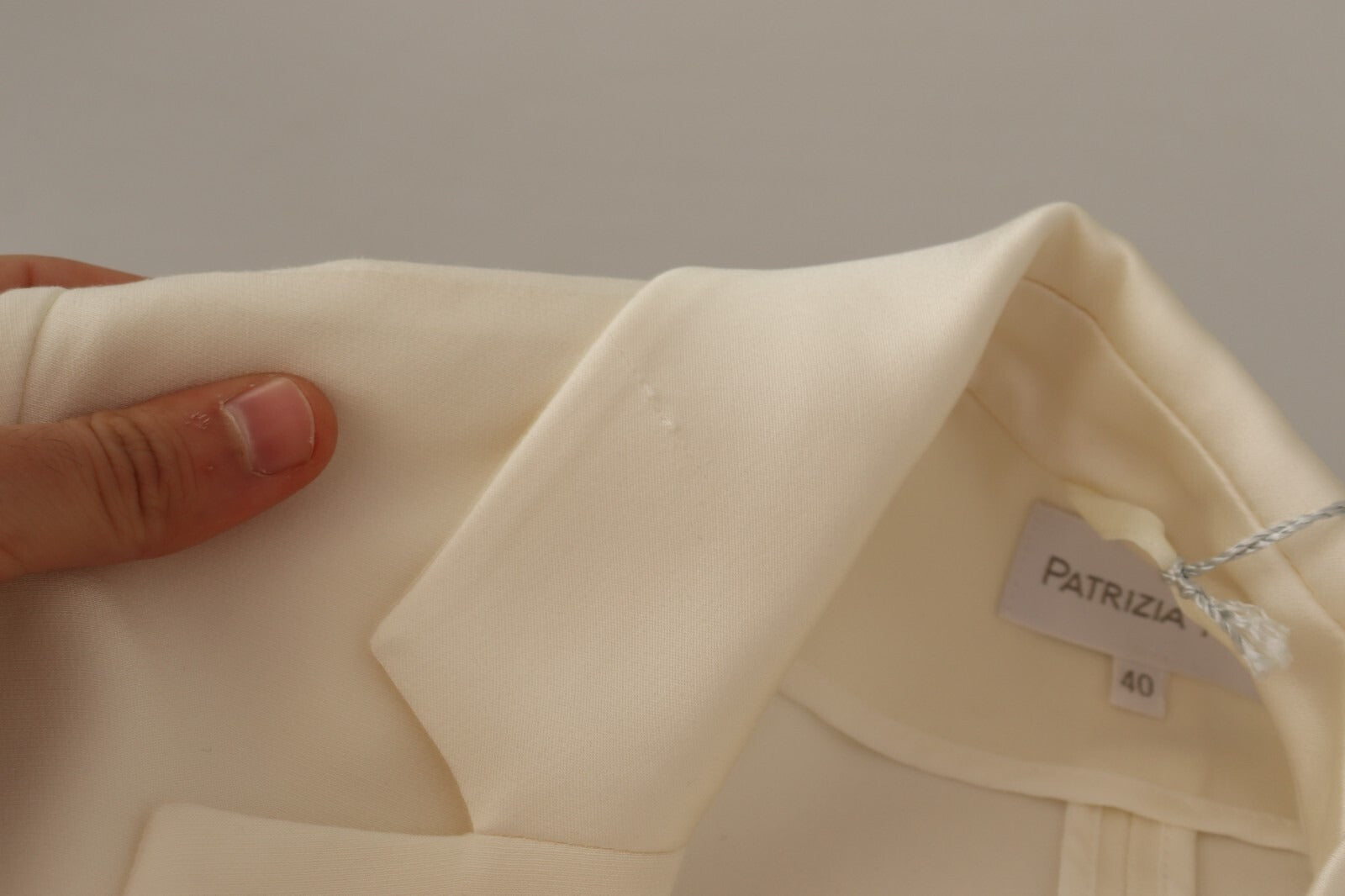 Patrizia Pepe Wrap Off White Long Sleeves Viscose Blazer Jacket | Regal Royce