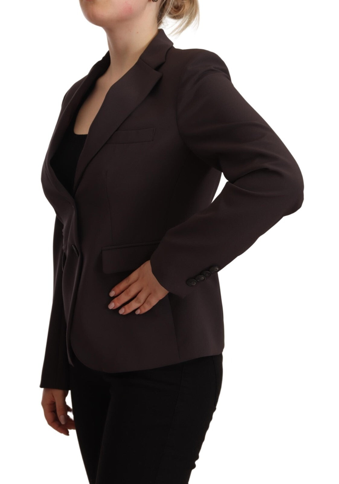 F.IT Brown Long Sleeve Single Breasted Women Jacket Blazer | Regal Royce