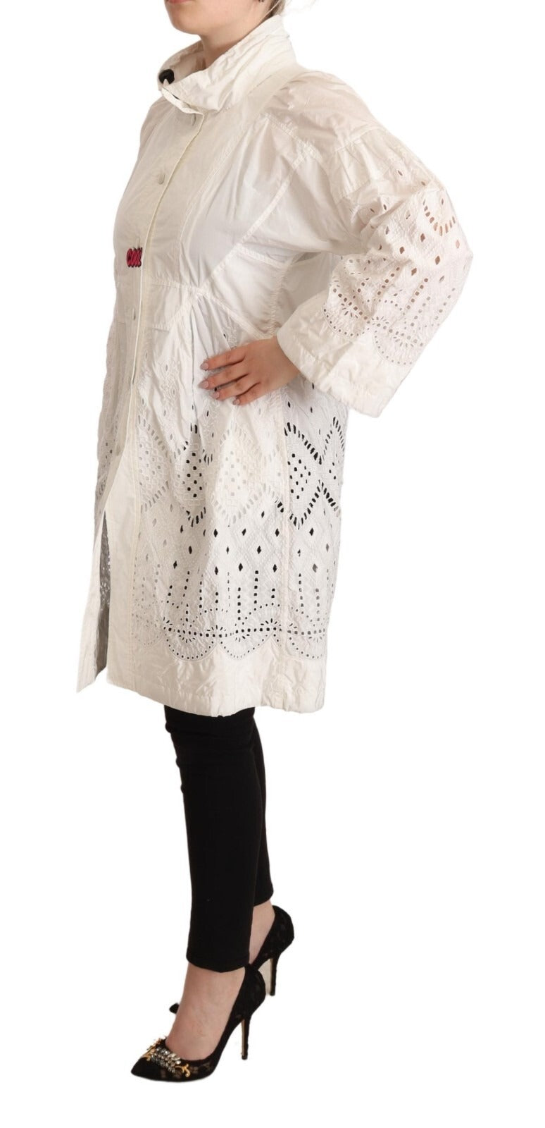 Ermanno Scervino Button Down White Long Sleeve Polyester Jacket | Regal Royce