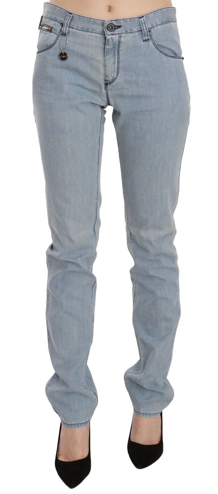 Costume National Light Blue Mid Waist Skinny Denim Jeans | Regal Royce
