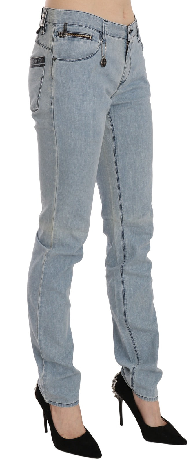 Costume National Light Blue Mid Waist Skinny Denim Jeans | Regal Royce