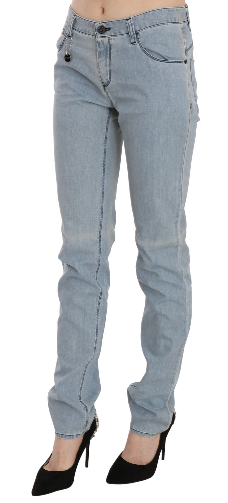 Costume National Light Blue Mid Waist Skinny Denim Jeans | Regal Royce