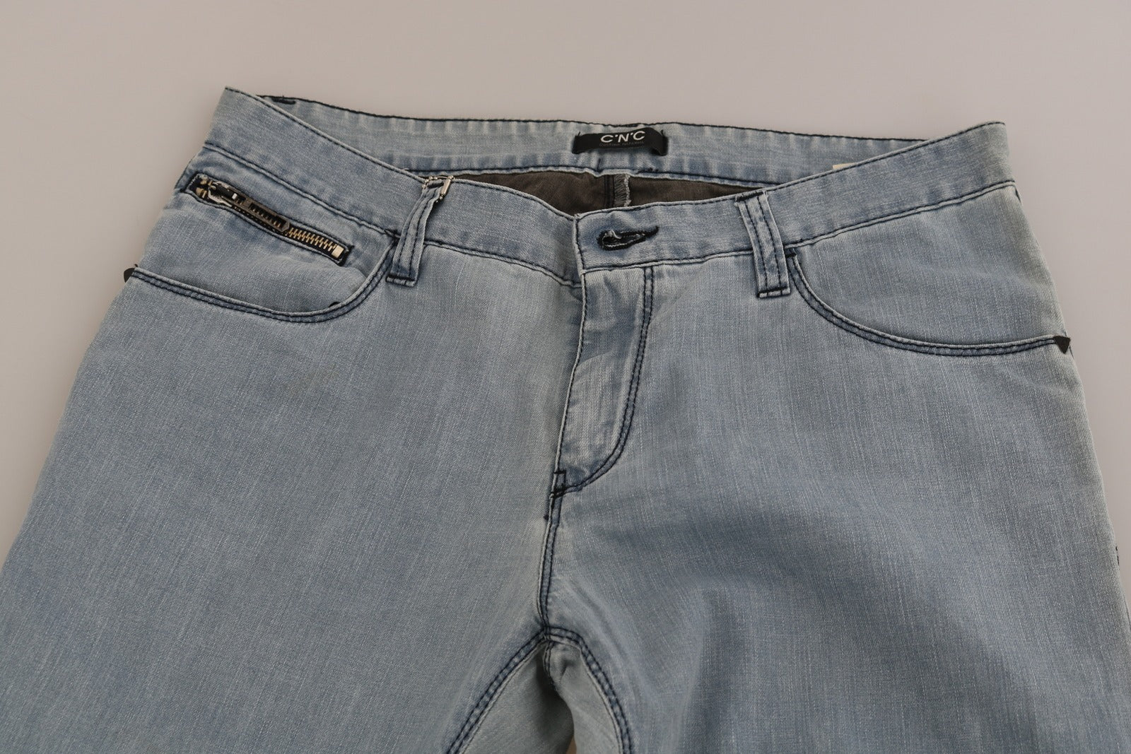 Costume National Light Blue Mid Waist Skinny Denim Jeans | Regal Royce