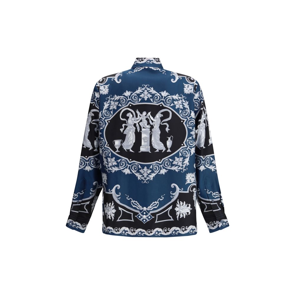Versace Blue Silk Pattern Shirt | Regal Royce