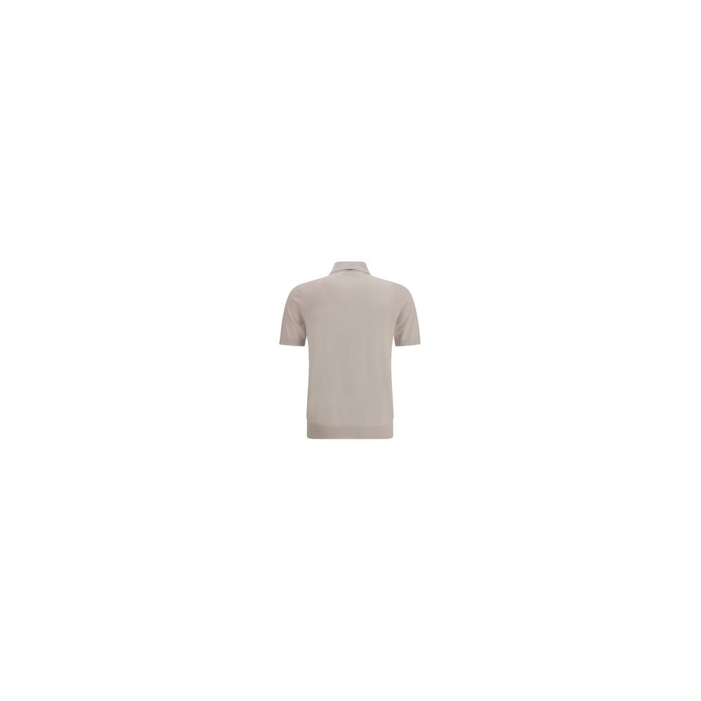 Brunello Cucinelli Beige Cotton Polo Shirt | Regal Royce