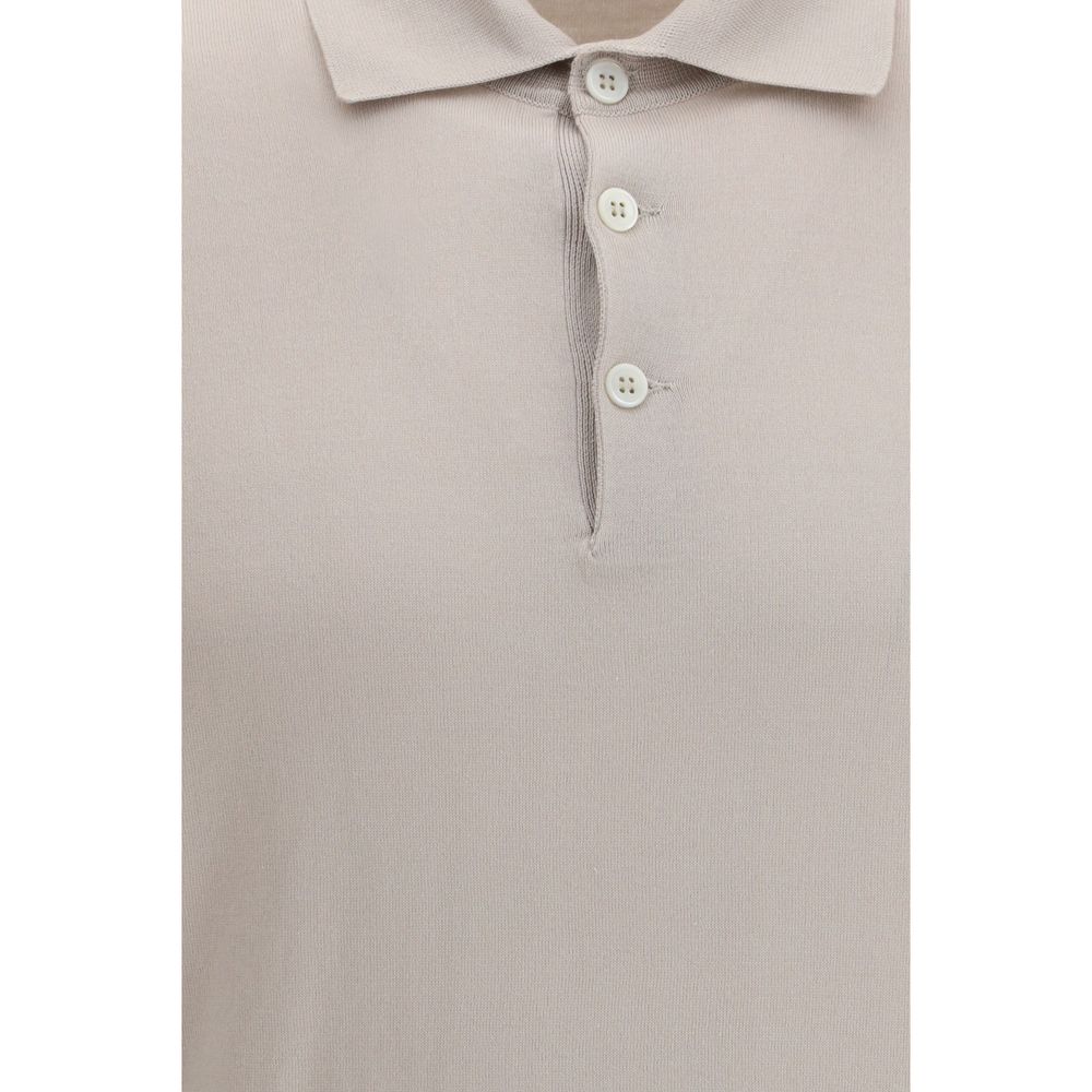 Brunello Cucinelli Beige Cotton Polo Shirt | Regal Royce