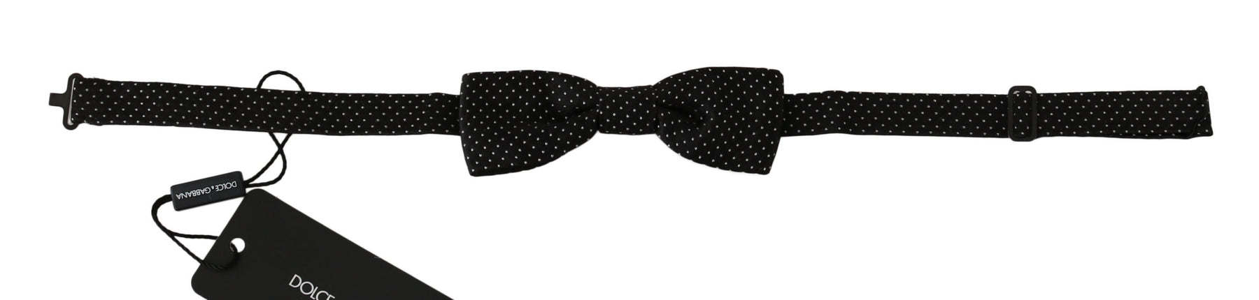 Dolce & Gabbana Black Polka Dots Silk Adjustable Neck Papillon Men Bow Tie | Regal Royce