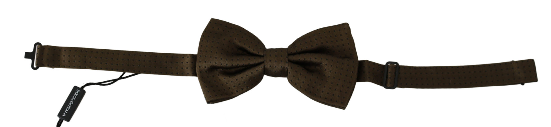 Dolce & Gabbana Brown Polka Dots Silk Adjustable Neck Papillon Men Bow Tie | Regal Royce