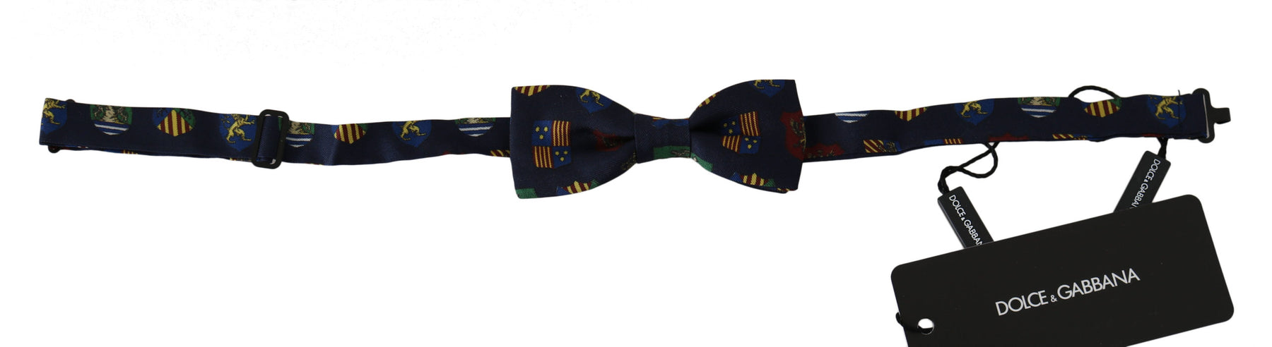 Dolce & Gabbana Blue Flags 100% Silk Adjustable Neck Papillon Men Bow Tie | Regal Royce