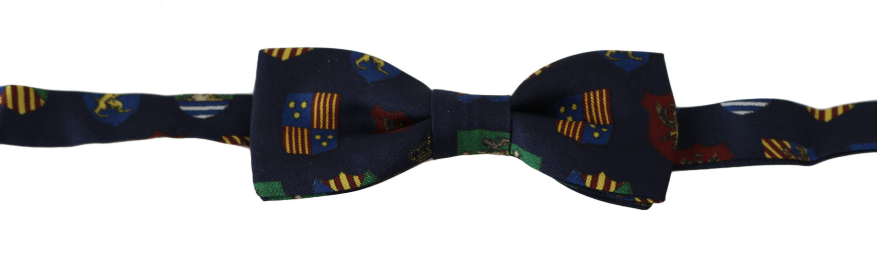 Dolce & Gabbana Blue Flags 100% Silk Adjustable Neck Papillon Men Bow Tie | Regal Royce