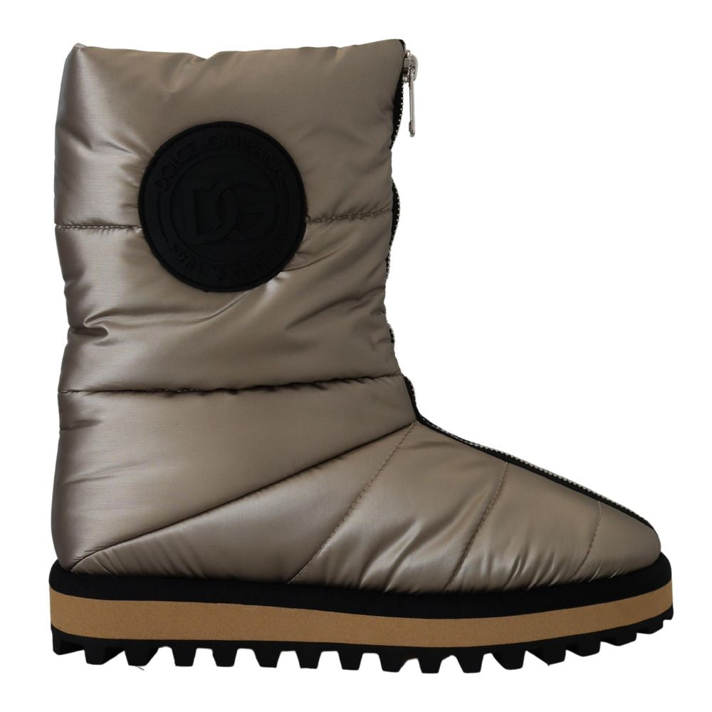 Dolce & Gabbana Silver Polyester Ankle Boots | Regal Royce