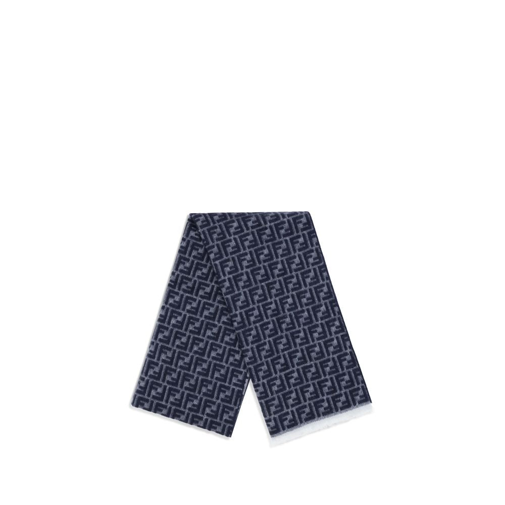 Fendi Blue Fleece Wool Scarf | Regal Royce