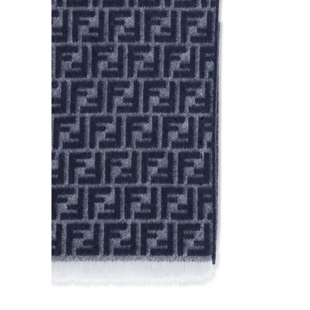 Fendi Blue Fleece Wool Scarf | Regal Royce