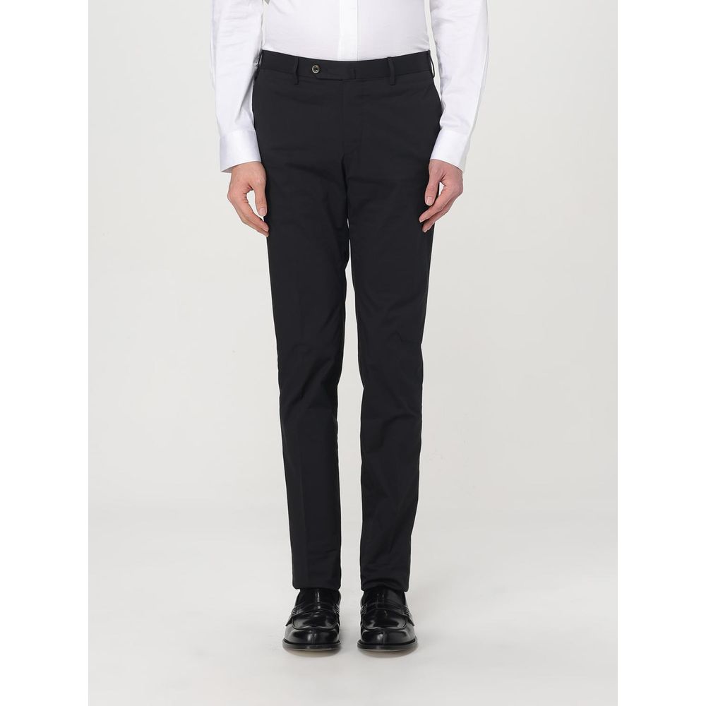 PT Torino Black Cotton Dress Pants | Regal Royce