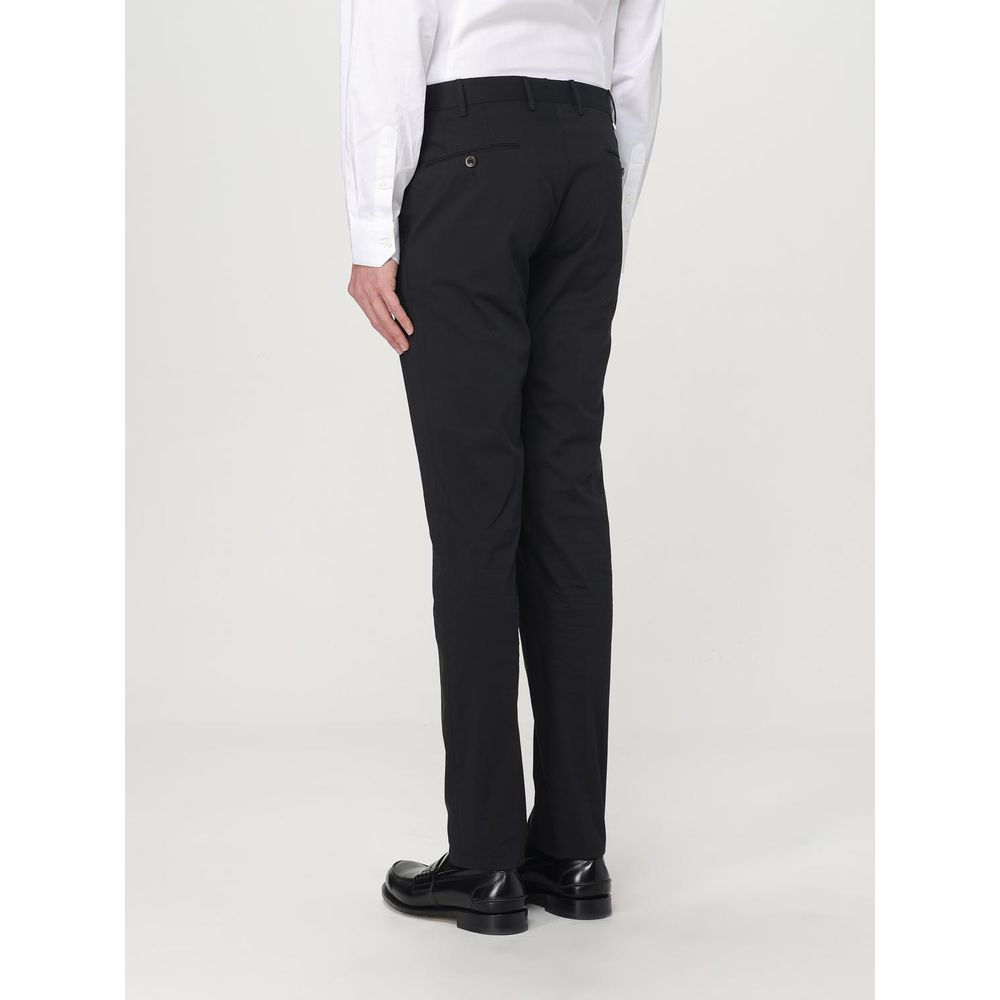 PT Torino Black Cotton Dress Pants | Regal Royce