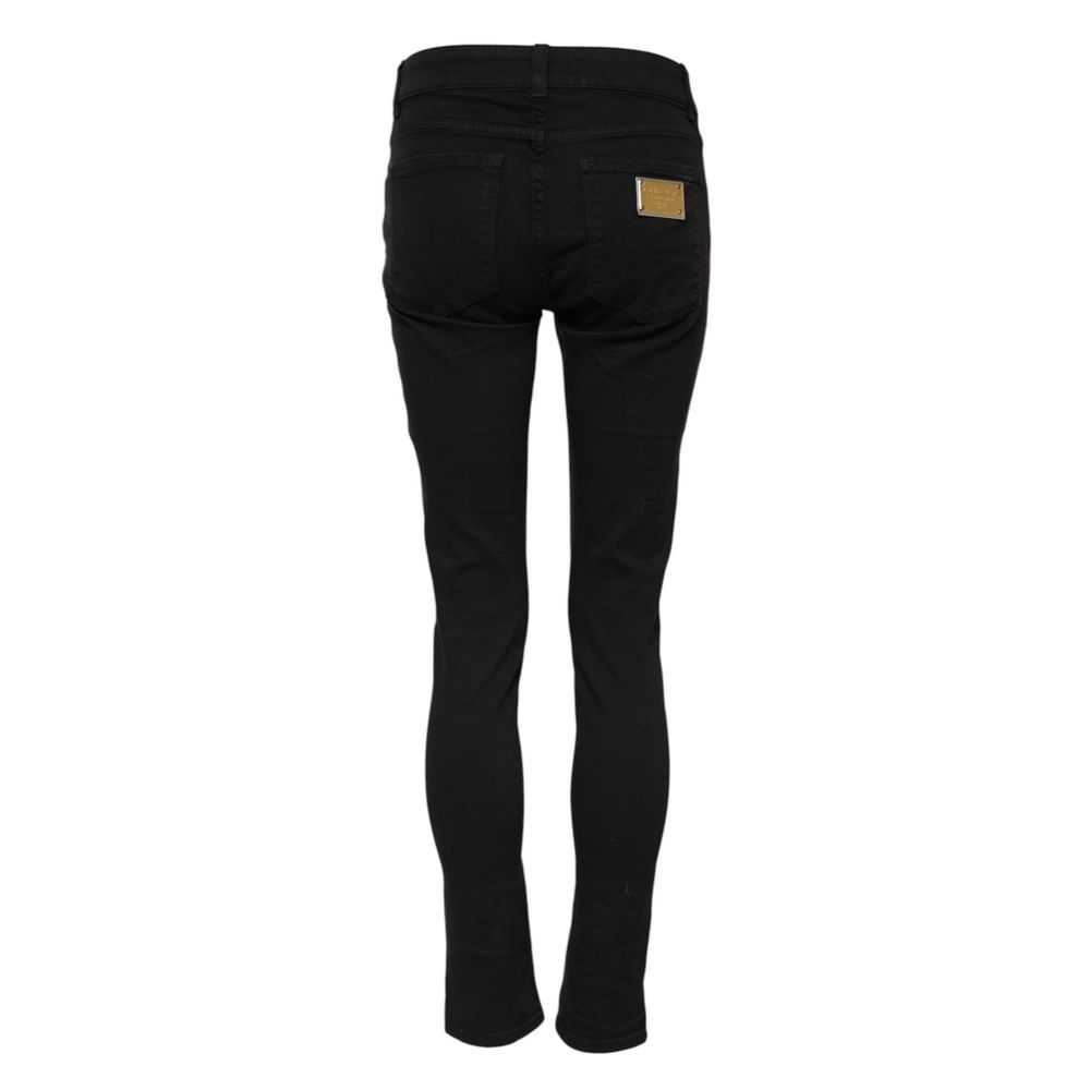 Dolce & Gabbana Black Cotton Skinny Jeans | Regal Royce
