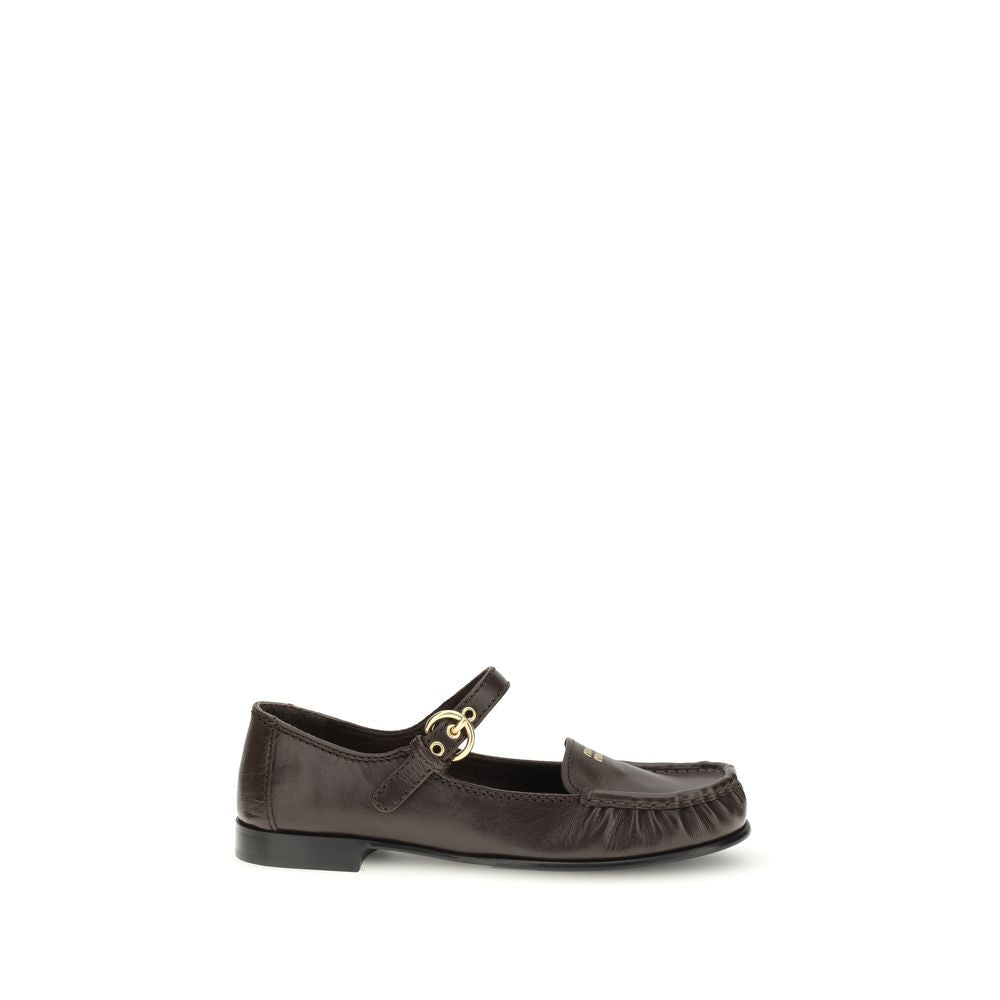 Miu Miu Brown Calf Leather Bos Taurus Slip-On Loafers | Regal Royce