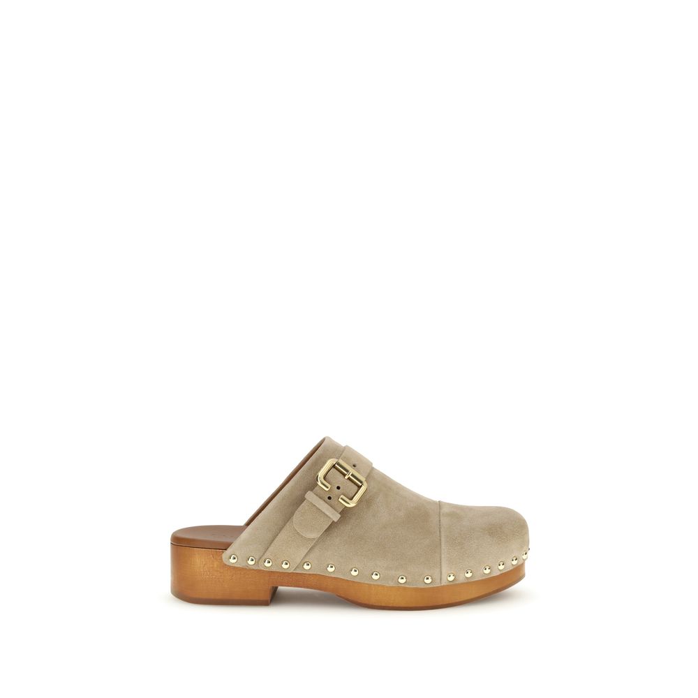 Chloé Beige Calf Leather Bos Taurus Clogs | Regal Royce