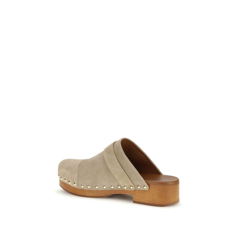 Chloé Beige Calf Leather Bos Taurus Clogs | Regal Royce