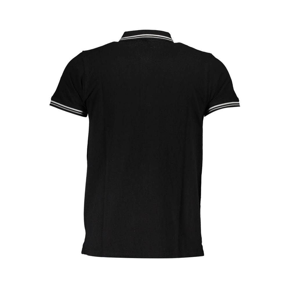 Cavalli Class Black Cotton Men Polo Shirt | Regal Royce