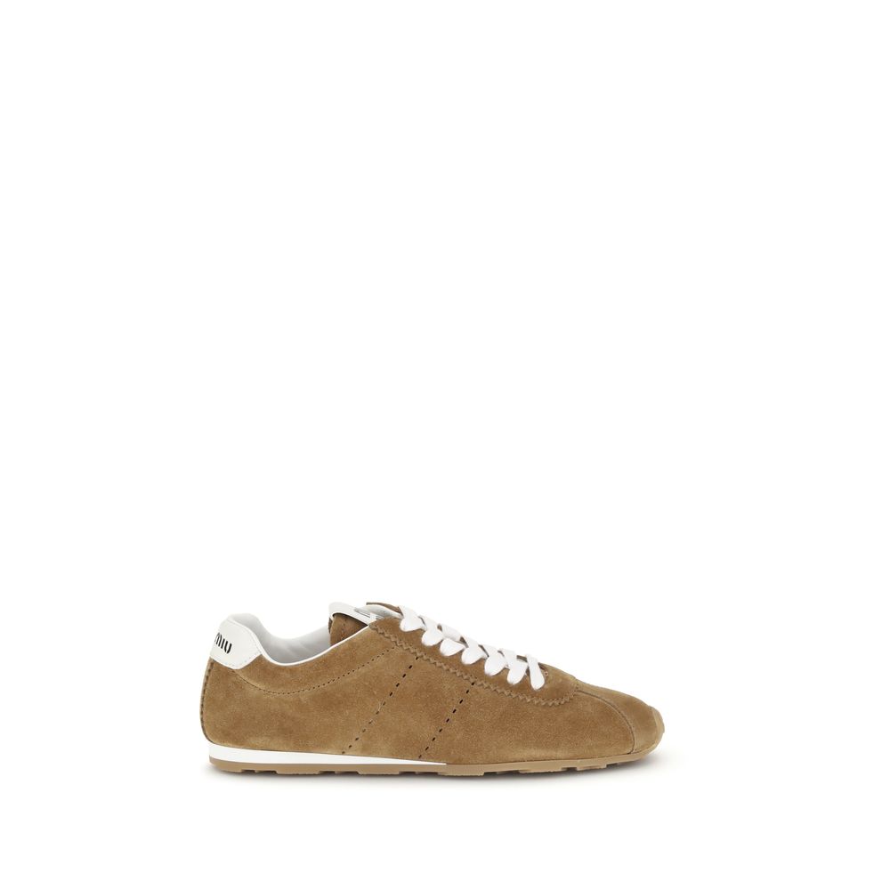 Miu Miu Brown Calf Leather Bos Taurus Athletic Sneakers | Regal Royce