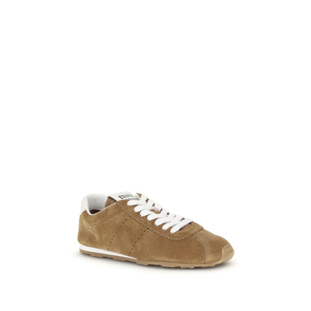 Miu Miu Brown Calf Leather Bos Taurus Athletic Sneakers | Regal Royce