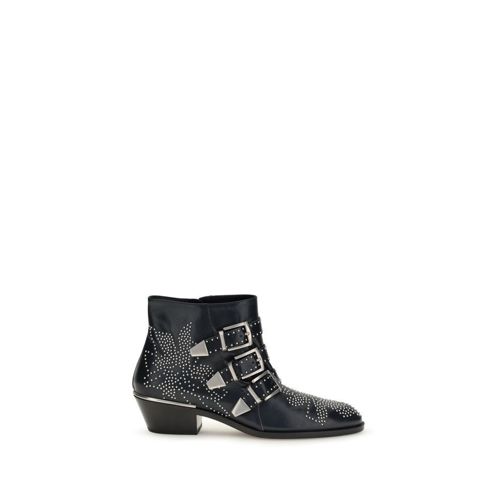 Chloé Black Calf Leather Bos Taurus Lace-Up Boots | Regal Royce
