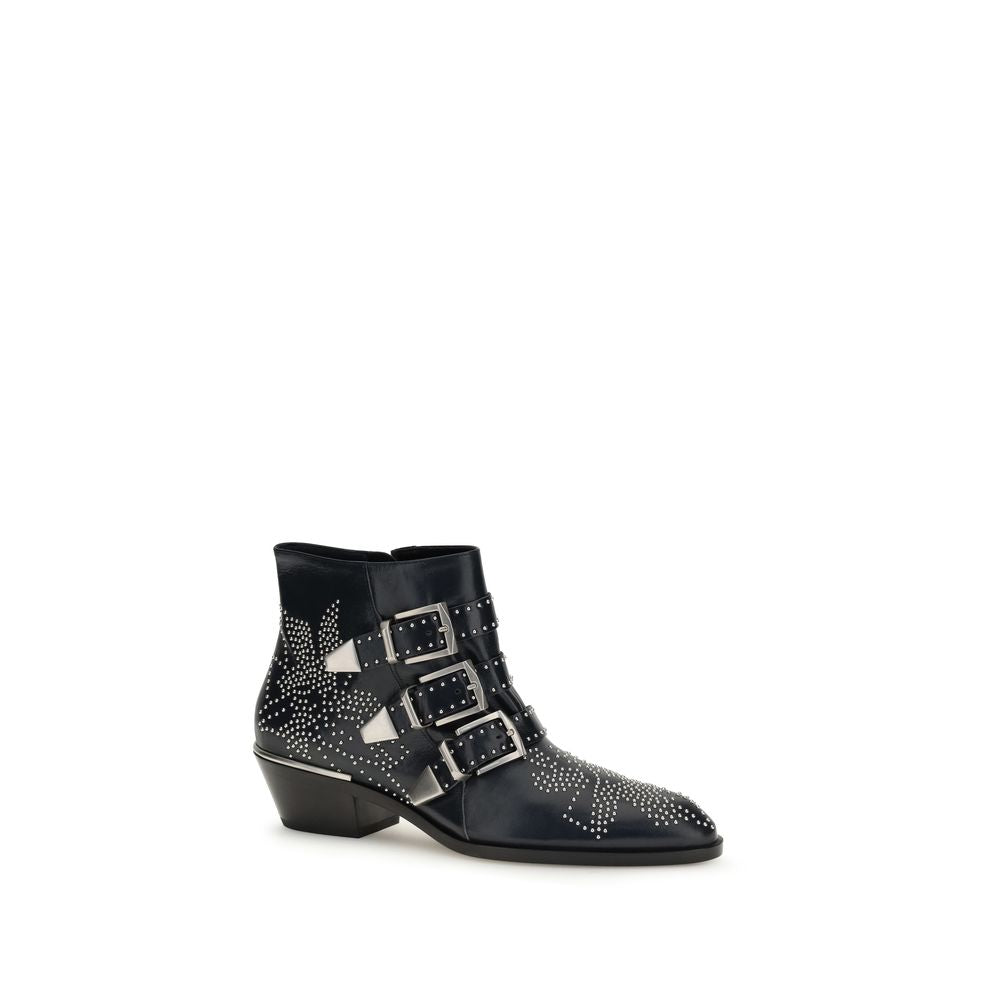 Chloé Black Calf Leather Bos Taurus Lace-Up Boots | Regal Royce