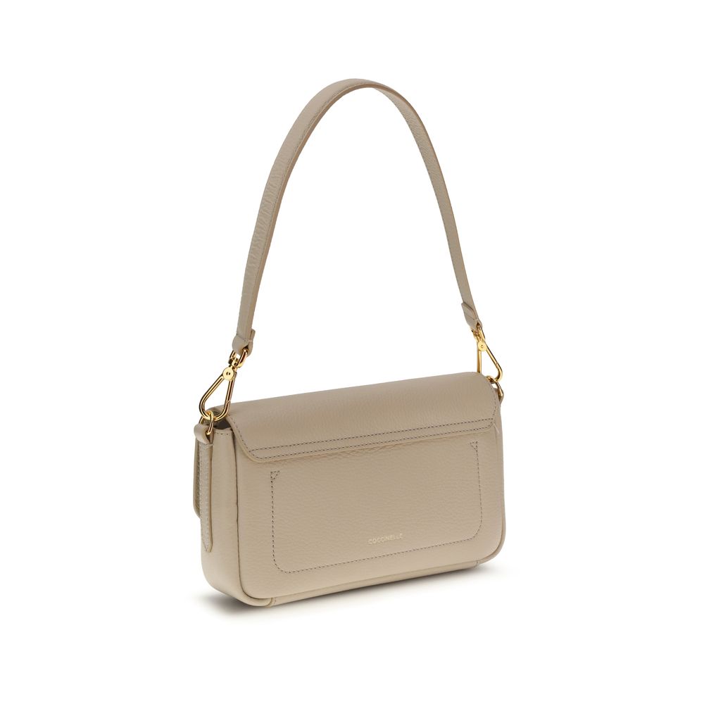 Coccinelle Beige Calf Leather Bos Taurus Shoulder Bag | Regal Royce