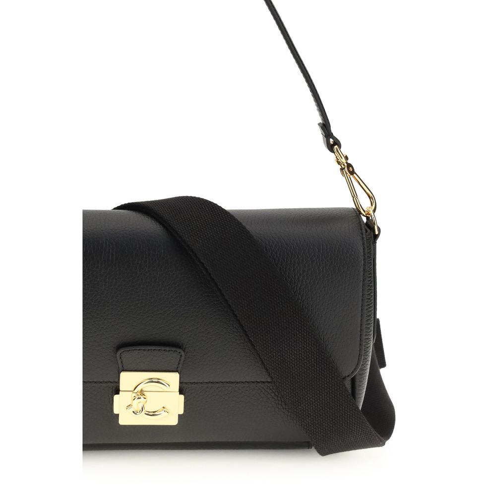 Coccinelle Black Calf Leather Bos Taurus Shoulder Bag | Regal Royce