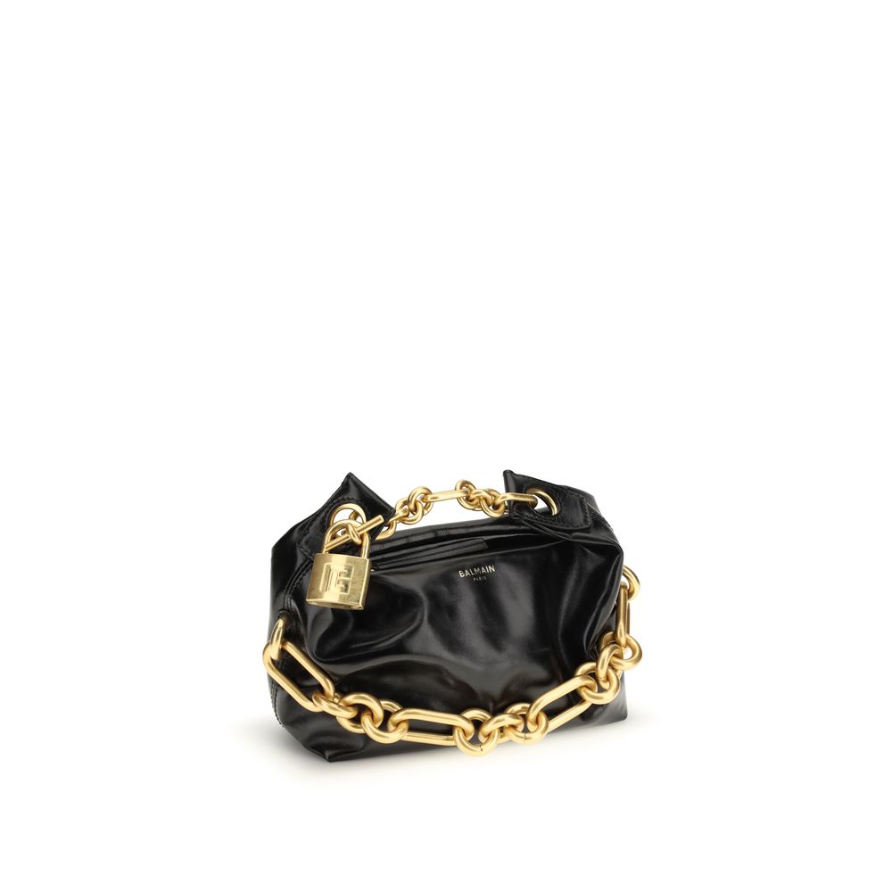 Balmain Black Calf Leather Bos Taurus Shoulder Bag | Regal Royce
