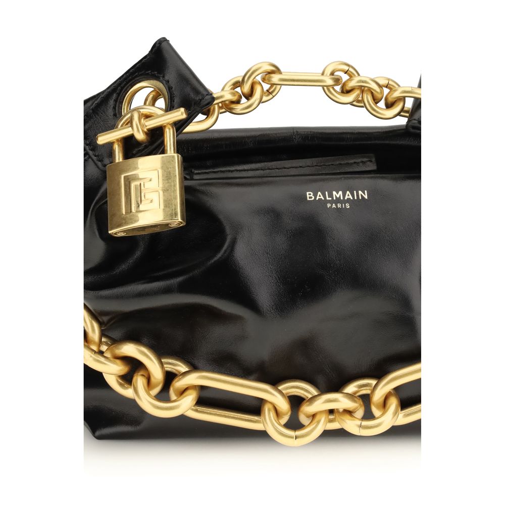 Balmain Black Calf Leather Bos Taurus Shoulder Bag | Regal Royce