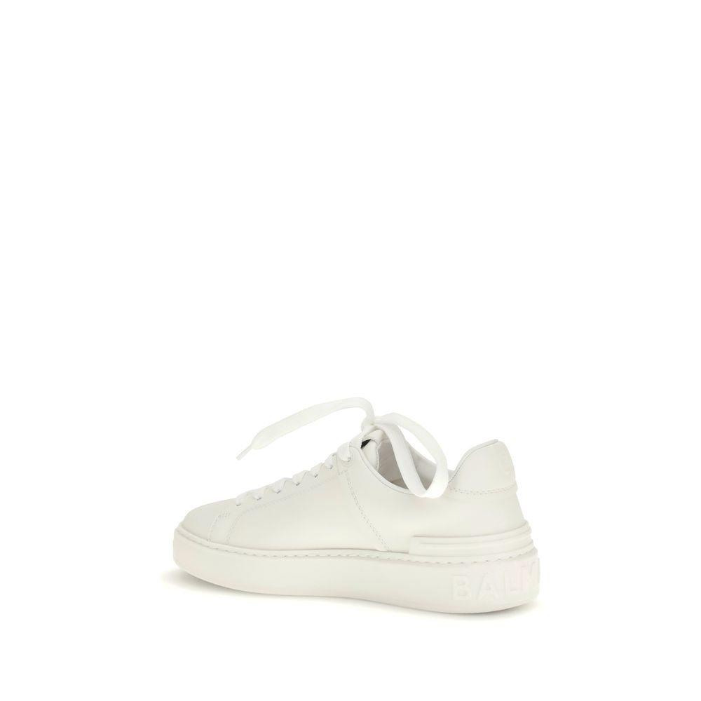 Balmain White Calf Leather Bos Taurus Low Top Sneakers | Regal Royce