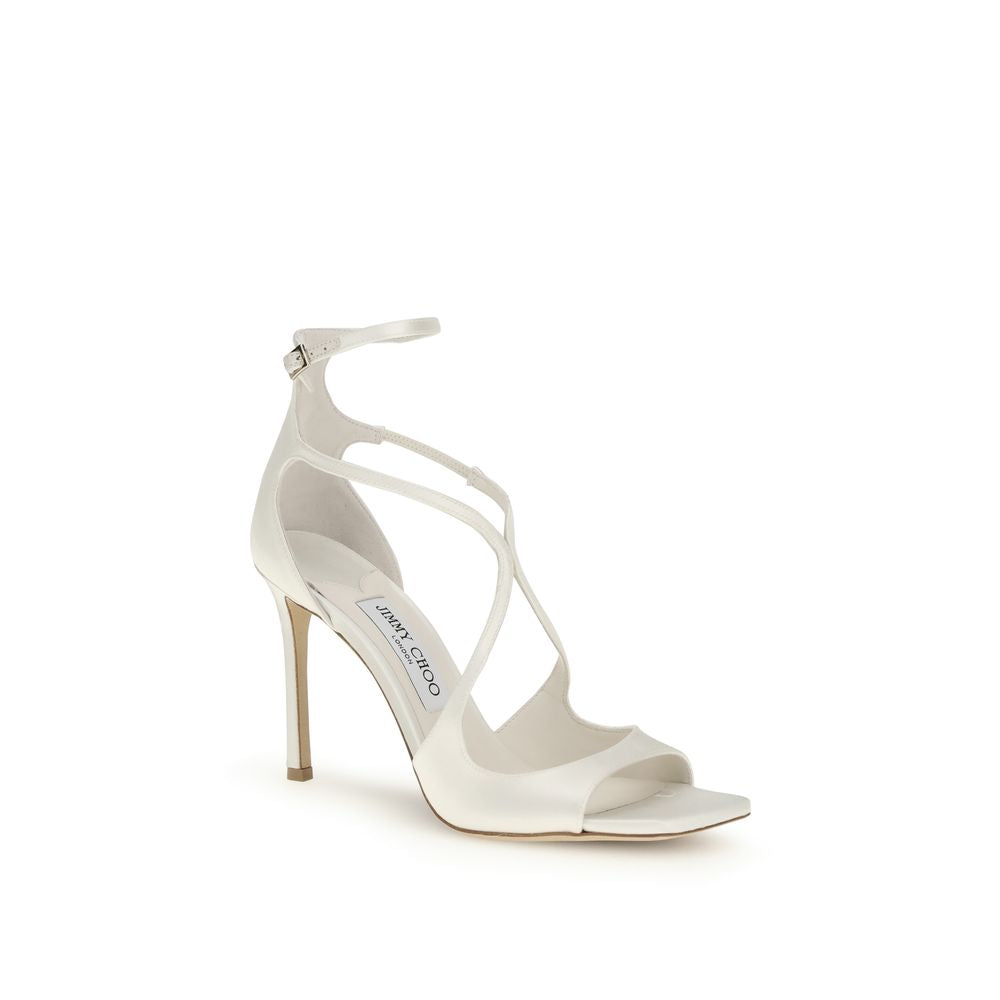 Jimmy Choo White Silk Stiletto Heel Sandals | Regal Royce