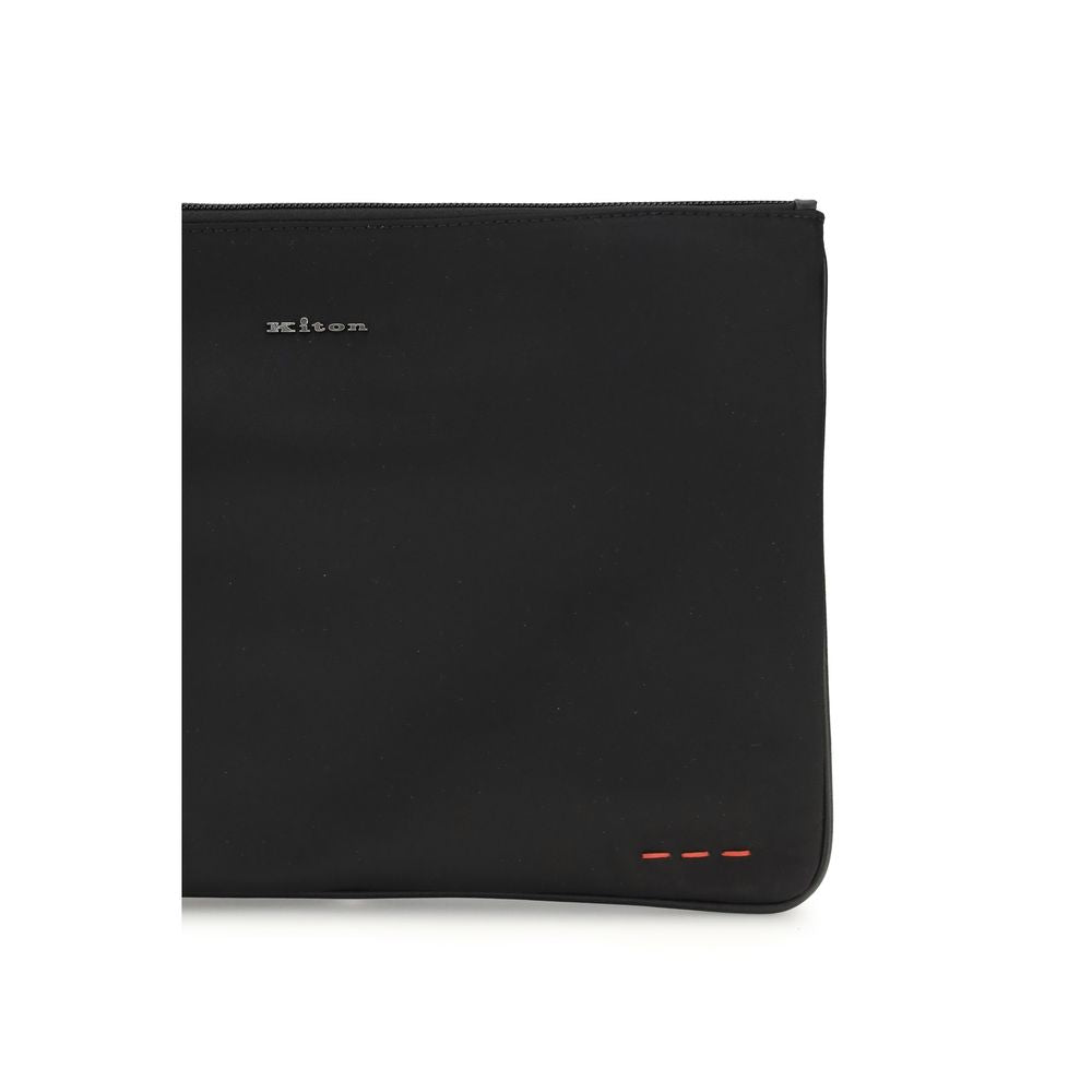Kiton Black Nylon Clutch Bag | Regal Royce