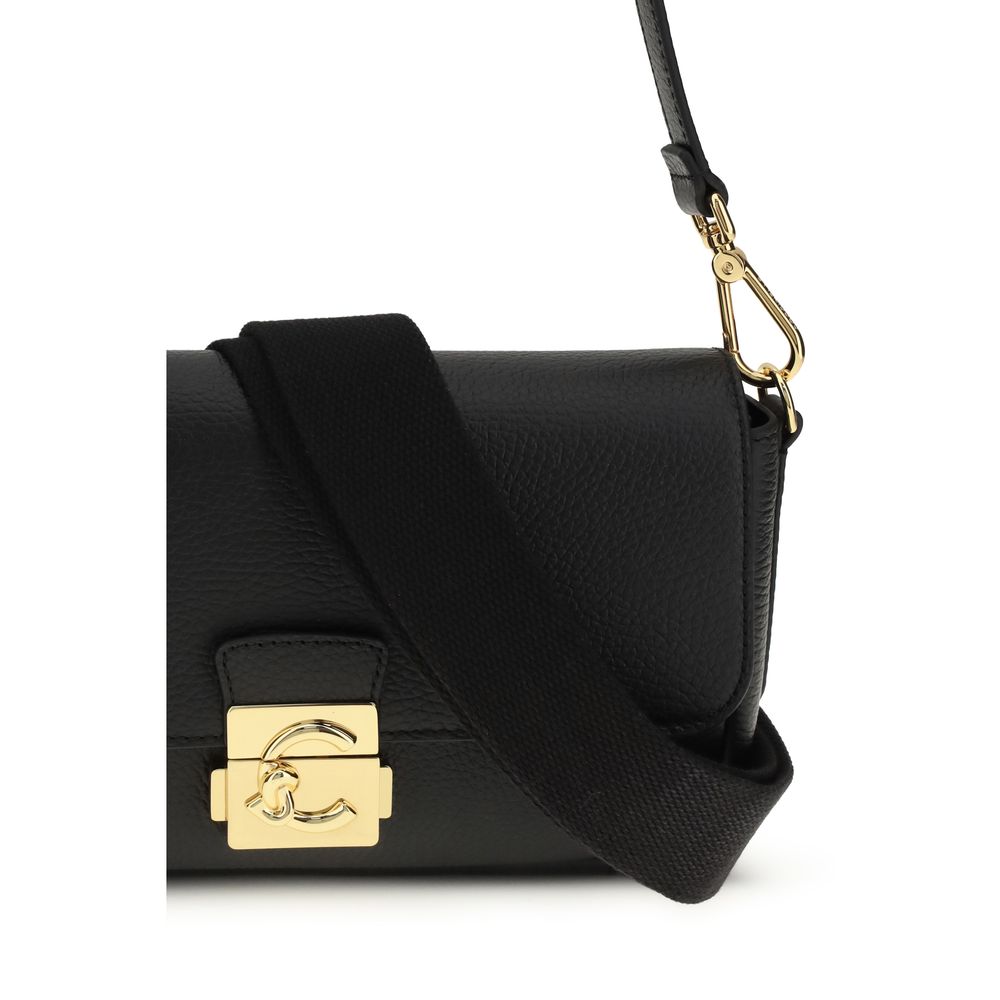 Coccinelle Black Calf Leather Bos Taurus Shoulder Bag | Regal Royce