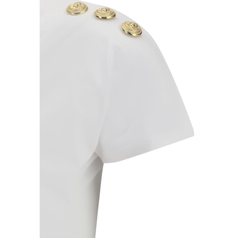 Balmain White Cotton T-Shirt | Regal Royce