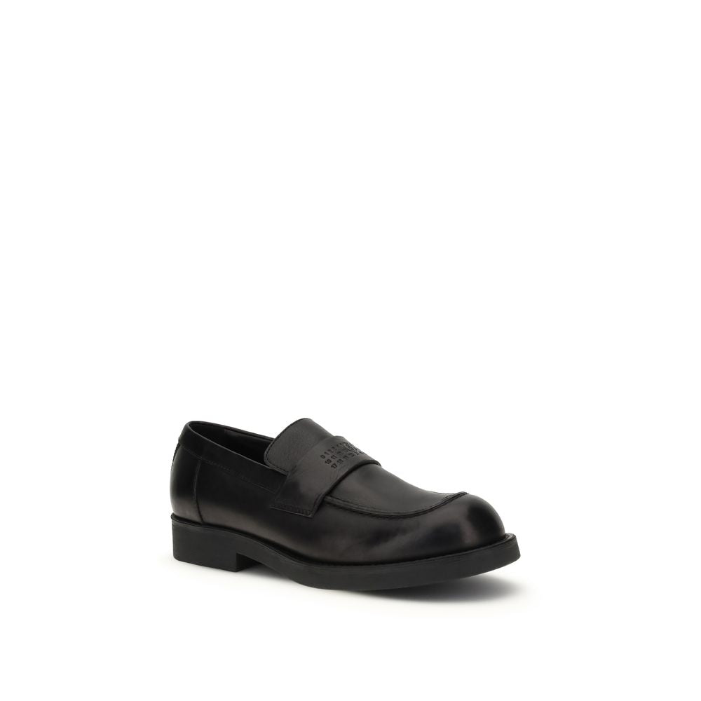 MM6 Black Calf Leather Bos Taurus Slip-On Loafers | Regal Royce