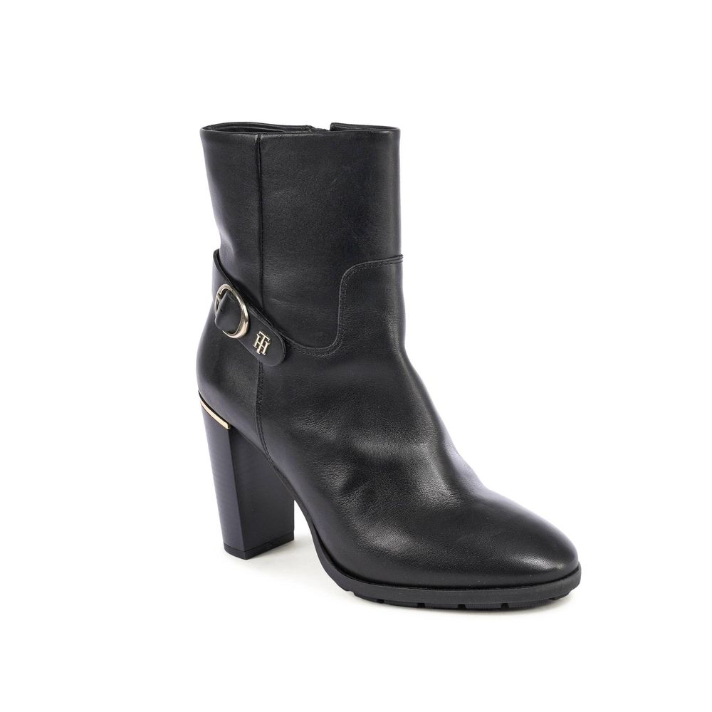Tommy Hilfiger Black Leather Ankle Boots | Regal Royce