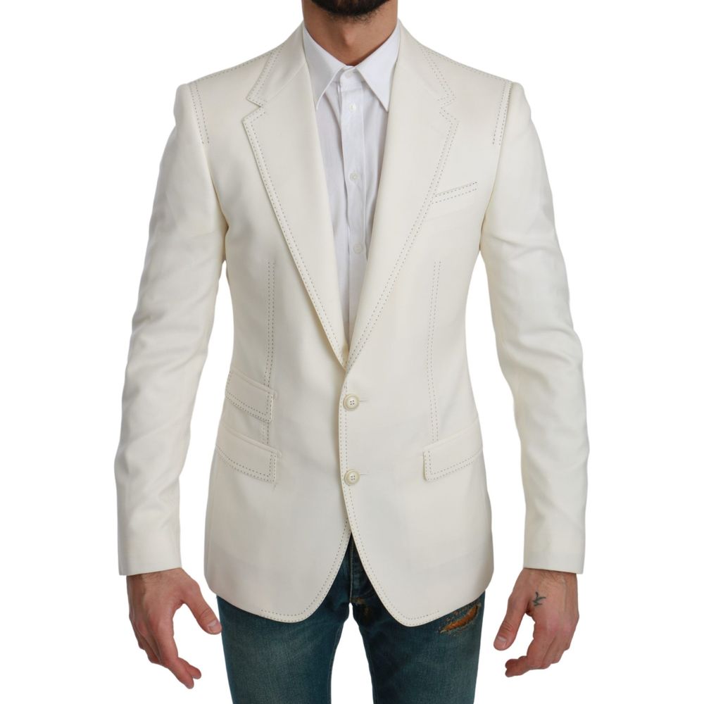 Dolce & Gabbana White Virgin Wool Blazer | Regal Royce