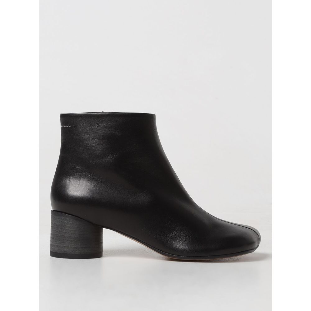 MM6 Maison Margiela Black Leather Ankle Boots | Regal Royce