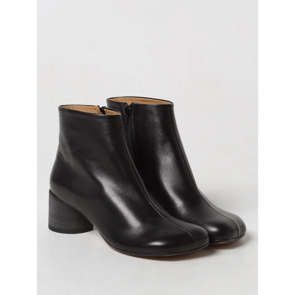 MM6 Maison Margiela Black Leather Ankle Boots | Regal Royce