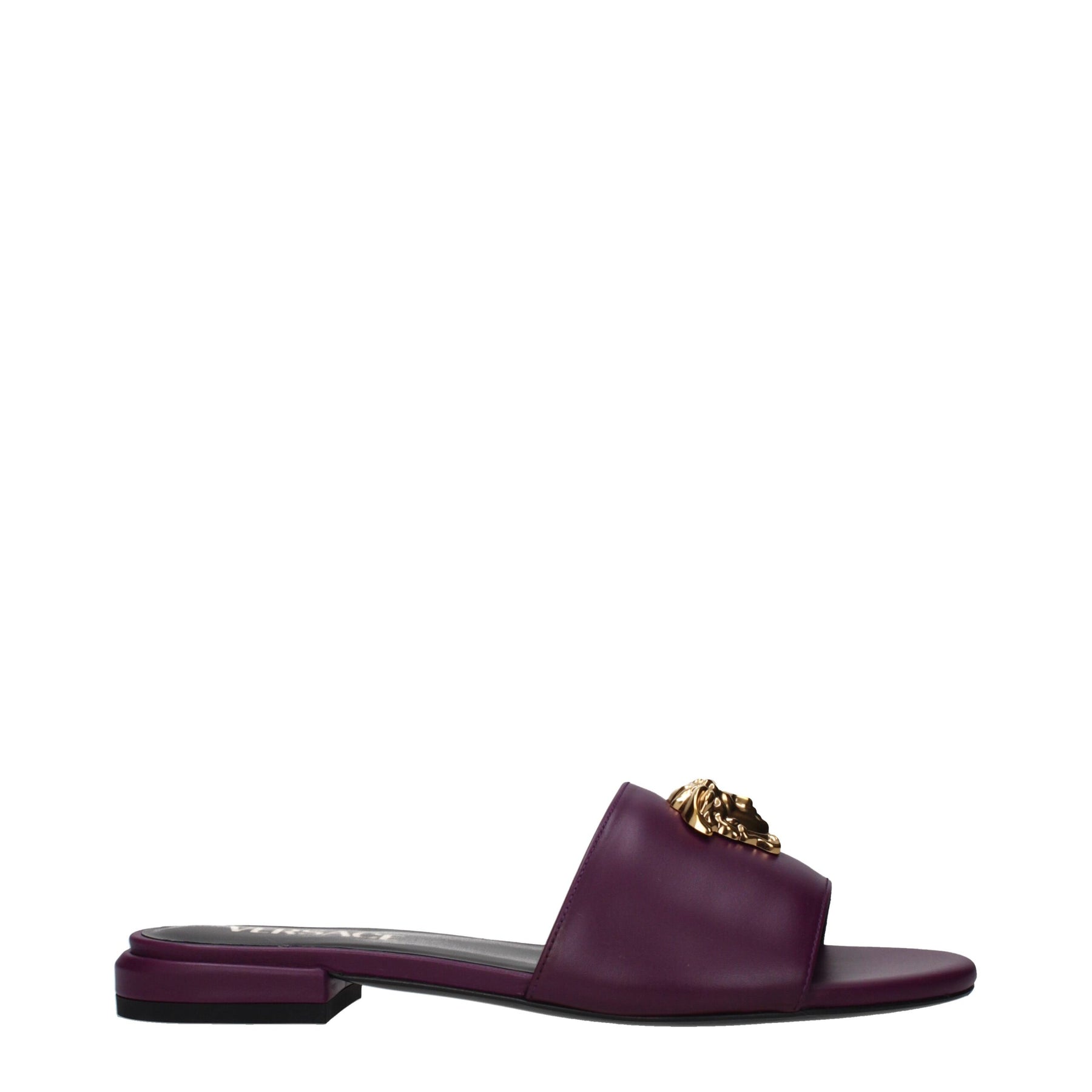 Versace Purple Leather Slippers | Regal Royce