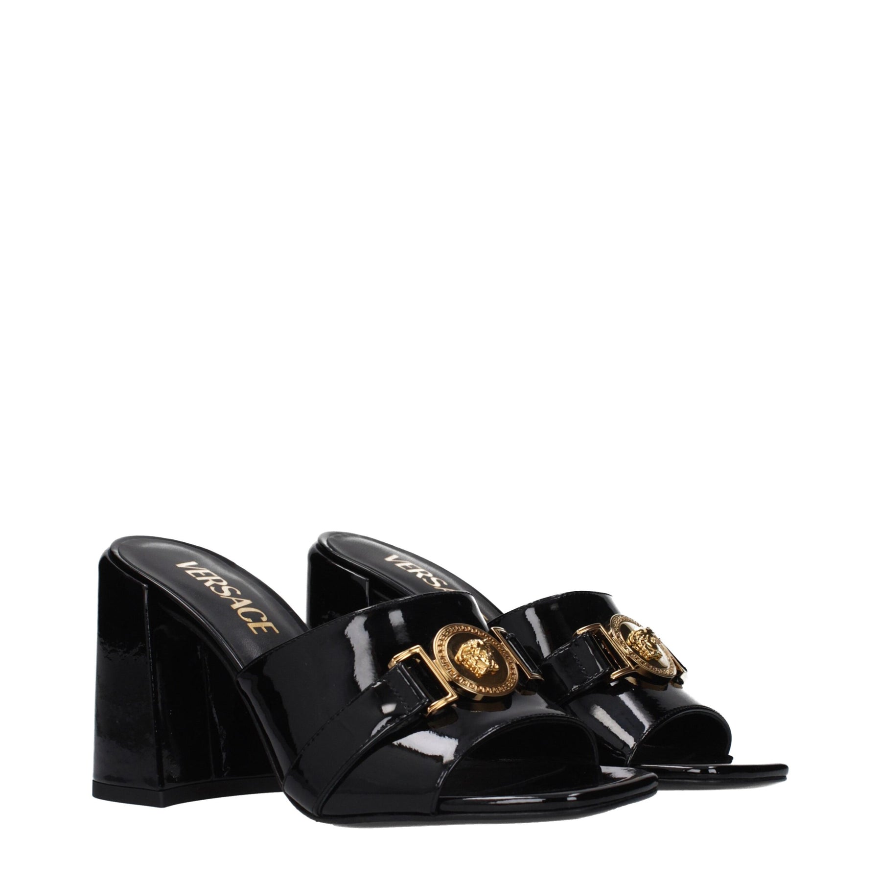 Versace Black Leather Platform Sandals | Regal Royce