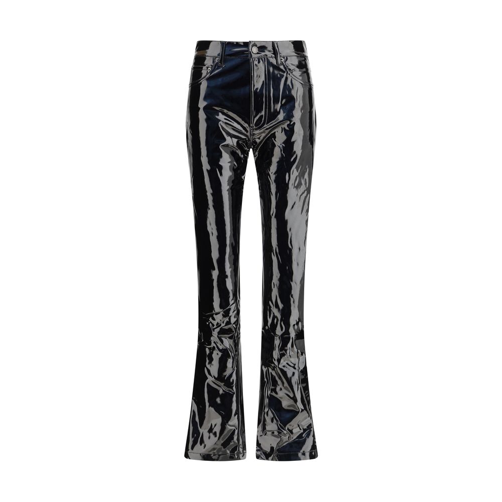 Fiorucci Black Polyethylene Casual Pants | Regal Royce